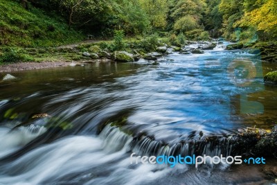 Bridge Over The East Lyn River Near Lynmouth In Devon On Stock Photo