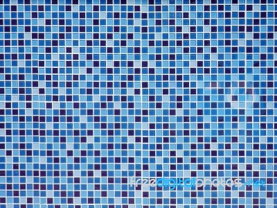 Bright Blue Ceramic Wall Stock Photo