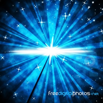 Brightness Background Means Luminous Rays And Night Sky
 Stock Image