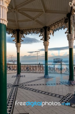 Brighton, East Sussex/uk - January 26 : View Of A Bandstand In B… Stock Photo