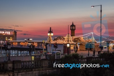 Brighton, East Sussex/uk - January 26 : View Of Brighton Pier In… Stock Photo