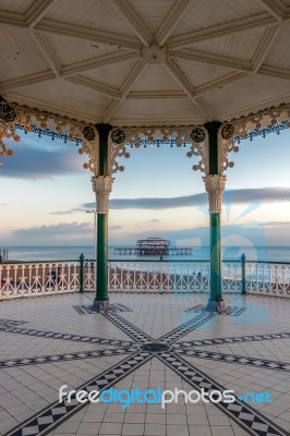 Brighton, East Sussex/uk - January 26 : View Of The Derelict Wes… Stock Photo