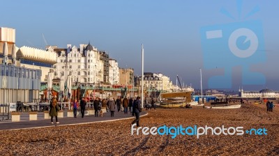 Brighton, East Sussex/uk - January 26 : View Of The Seafront In Stock Photo