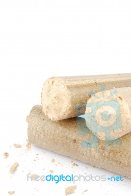 Briquettes And Granulated Firewood Stock Photo