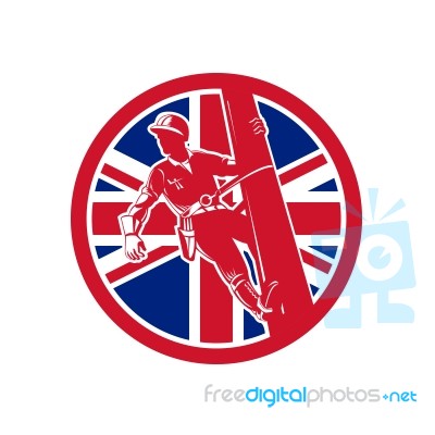 British Linesman Union Jack Flag Icon Stock Image