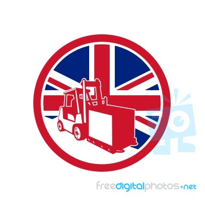 British Logistics Union Jack Flag Icon Stock Image