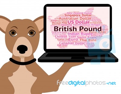 British Pound Shows Currency Exchange And Broker Stock Image