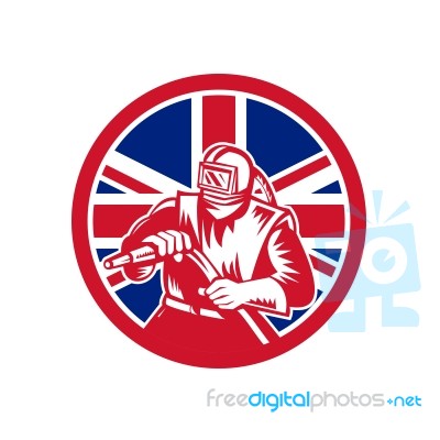 British Sandblaster Union Jack Flag Stock Image