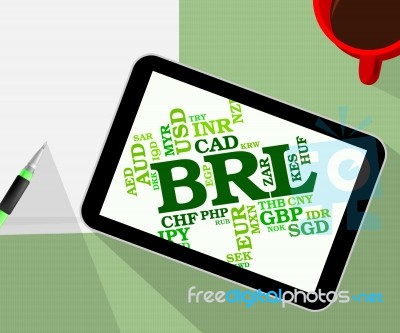 Brl Forex Represents Brazil Real And Coin Stock Image