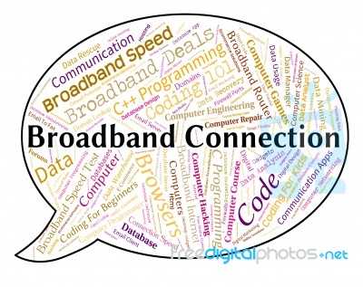 Broadband Connection Showing World Wide Web And Website Stock Image