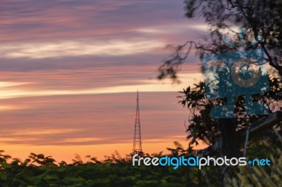 Broadcasting Tower In Queensland Stock Photo