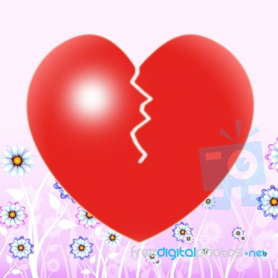Broken Heart Means Valentines Day And Break Stock Image
