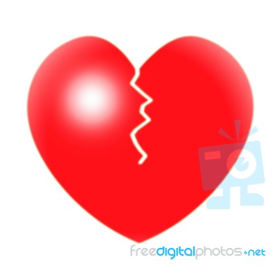 Broken Heart Shows Valentine's Day And Broken-heart Stock Image