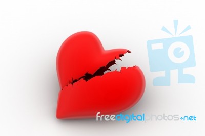 Broken Heart Sign, Loss Of Love Concept Stock Image