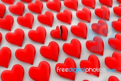 Broken Heart Sign, Loss Of Love Concept Stock Image