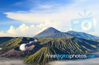 Bromo Vocano Mountain Stock Photo