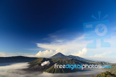 Bromo Vocano Mountain Stock Photo