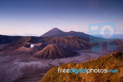 Bromo Volcano At Sunrise, Java, Indonesia Stock Photo