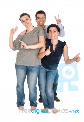 Brother And Sisters Gesturing Stock Photo