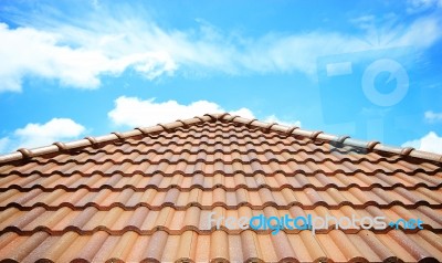 Brown Brick Roof Stock Photo