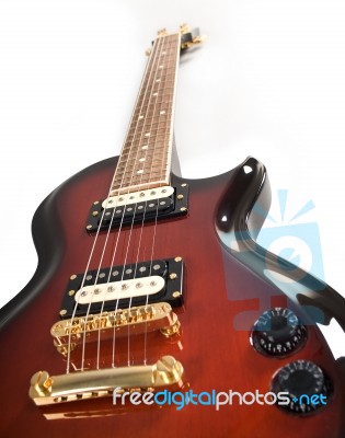Brown Guitar Stock Photo