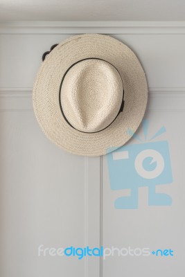 Brown Hat Hanging Stock Photo