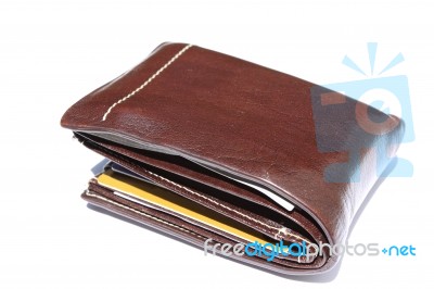 Brown Leather Wallet  Stock Photo