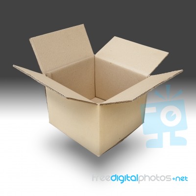 Brown Paper Box Open Stock Photo