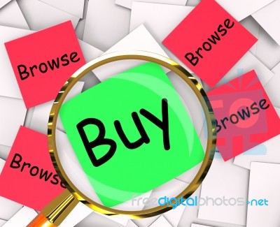 Browse Buy Post-it Papers Show Searching For Good Deal Stock Image