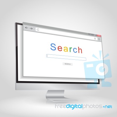 Browser Window On White Background. Browser Search Stock Image