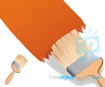 Brush Orange Stock Image