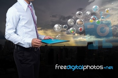 Bsinessman Tablet Stock Photo Bsinessman Tablet Stock Photo