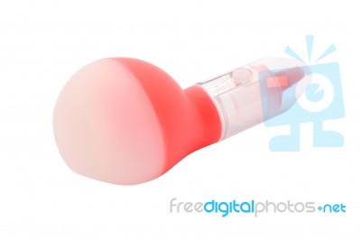 Bubble Of Nasal Aspirator With Cap On White Background Stock Photo