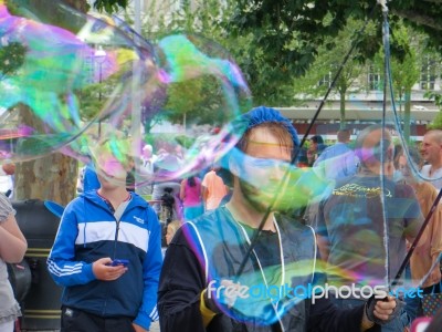 Bubblemaker In London Stock Photo