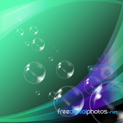 Bubbles Background Shows Soapy Water Fun Or Transparent Sparklin… Stock Image
