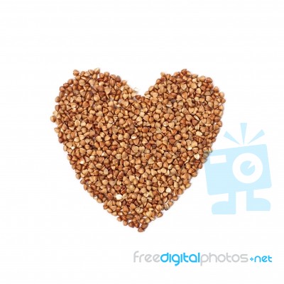 Buckwheat On A White Background Stock Photo
