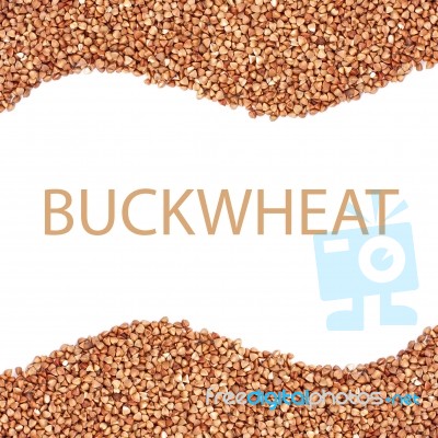 Buckwheat On A White Background Stock Photo