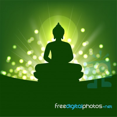 Buddha Silhouette And Abstract Light For Buddhism Stock Image