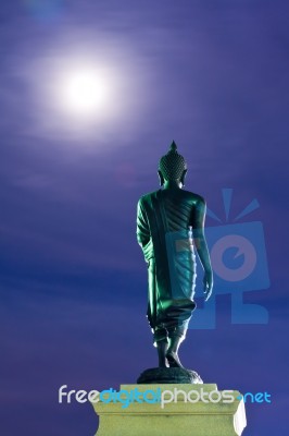 Buddha Statue In Twilight Stock Photo