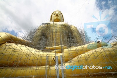 Buddha Under Construction Stock Photo
