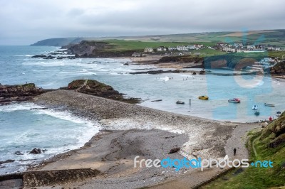 Bude, Cornwall/uk - August 15 : Scenic View Of The Bude Coastlin… Stock Photo