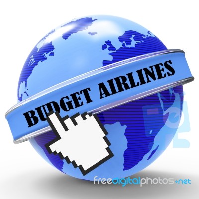 Budget Airlines Indicates Cut Price And Aircraft 3d Rendering Stock Image