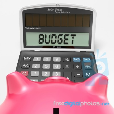 Budget Calculator Shows Accounting And Management Report Stock Image