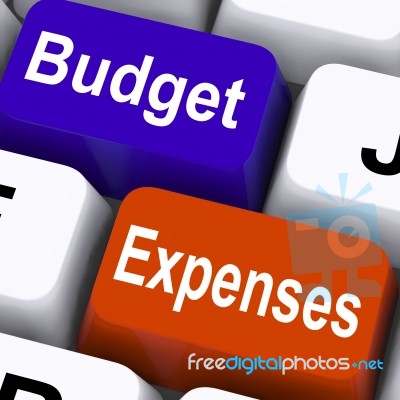Budget Expenses Keys Show Company Accounts And Budgeting Stock Image