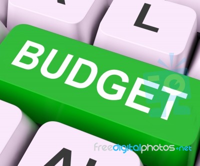 Budget Key Means Allowance Or Spending Plan
 Stock Image