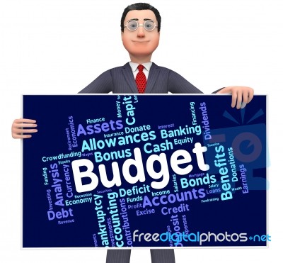 Budget Words Indicates Budgets Accounting And Costing Stock Image