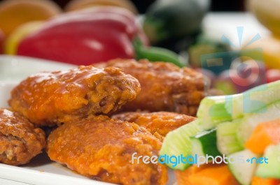 Buffalo Chicken Wings Served With Pinzimonio Stock Photo