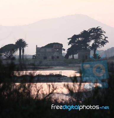 Building At Twilight Stock Photo