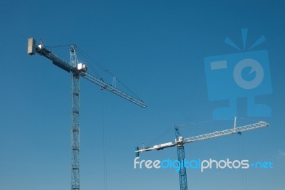Building Construction Crane Stock Photo