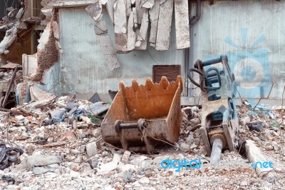 Building Destroyed Demolition Construction Architecture Old Stock Photo